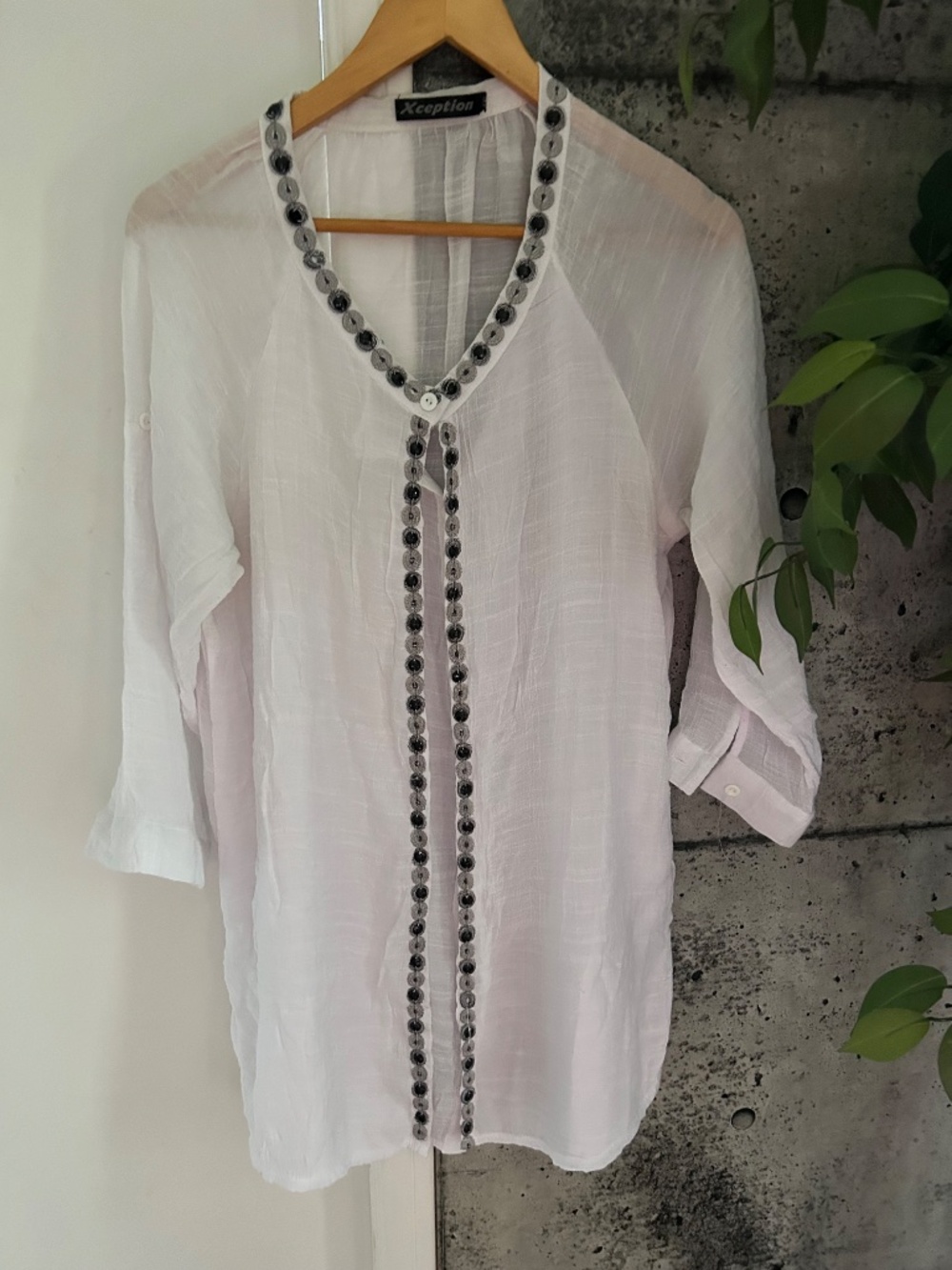 GORGEOUS Exception White Cotton Tunic L-XL